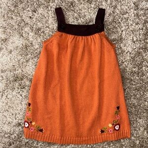 Gymboree Orange Dress with Floral Embroidery